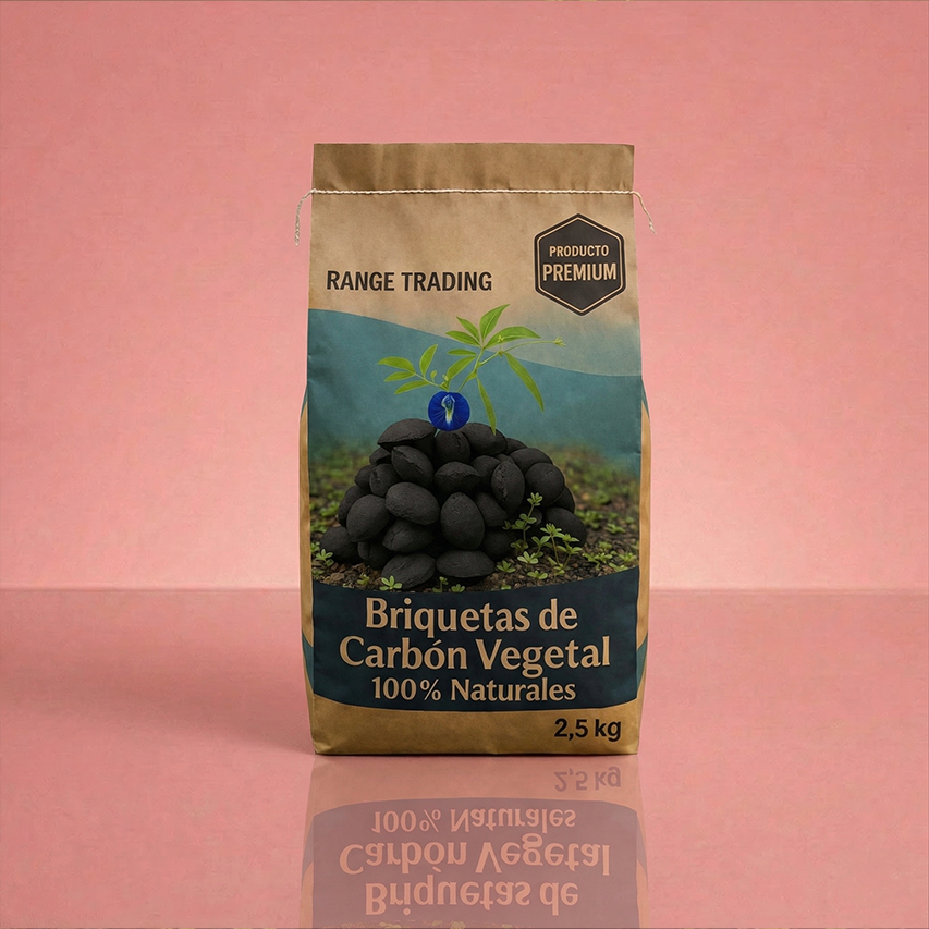 Houtskoolbriketten van koffie residu
